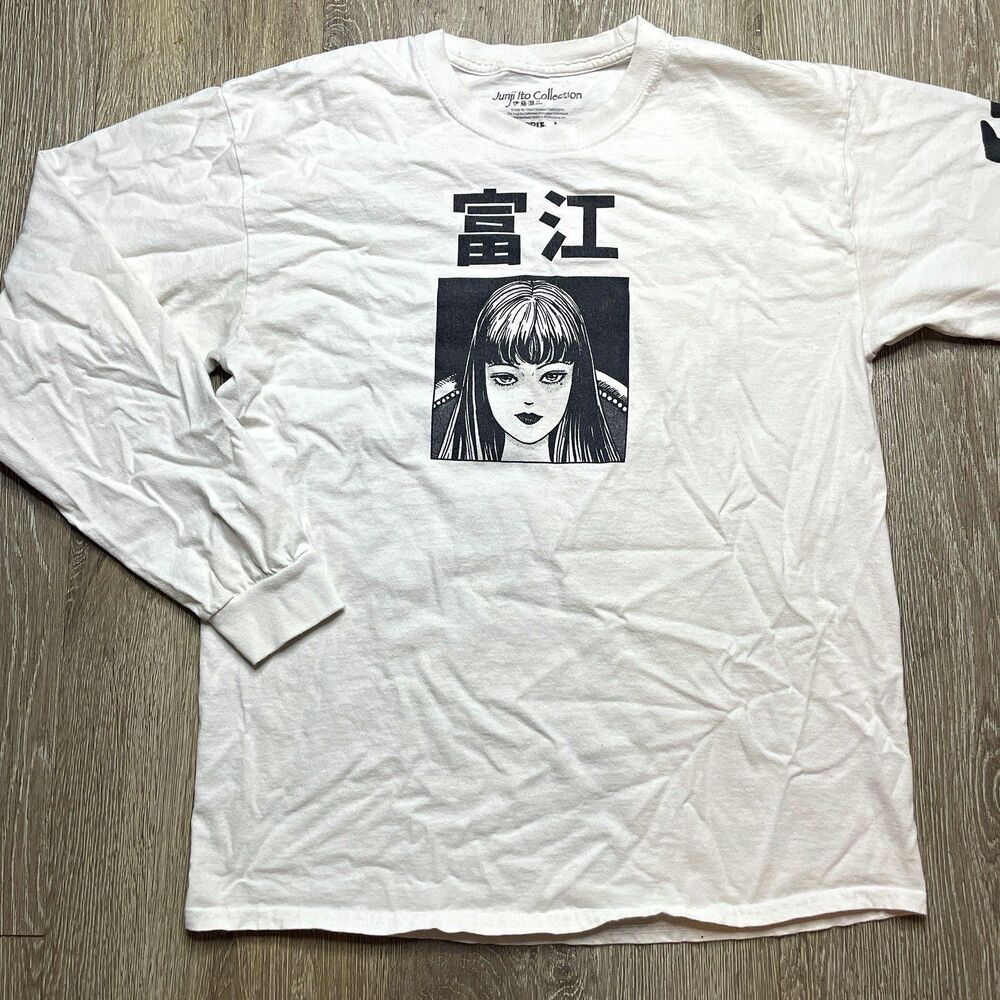 Ripple Junction Junji Ito Collection White Long Sleeve T-Shirt Size L Cotton